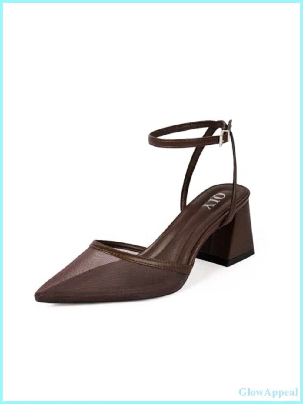 Women's Chunky Heel Pointed Toe Ankle Strap Pumps